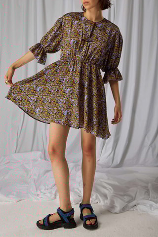 Vestido Beausserie - Camel e lavanda