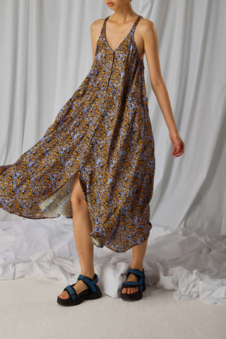 Vestido Java - Camel e lavanda