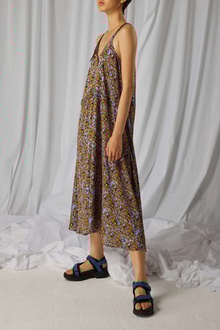 Vestido Java - Camel e lavanda