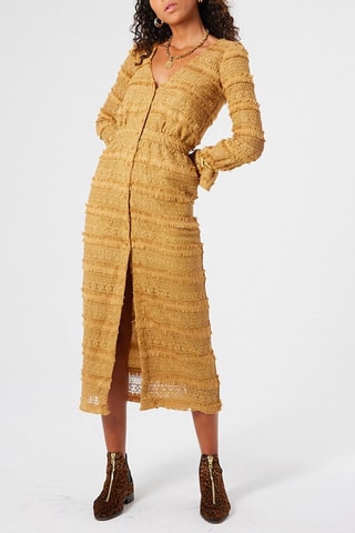 Vestido direito Camel