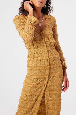 Vestido direito Camel