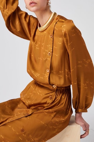 Vestido direito Camel