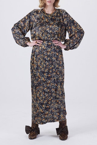 Vestido comprido Preto e camel