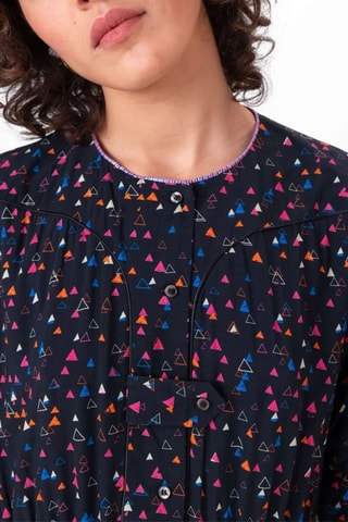 Vestido direito Preto e rosa
