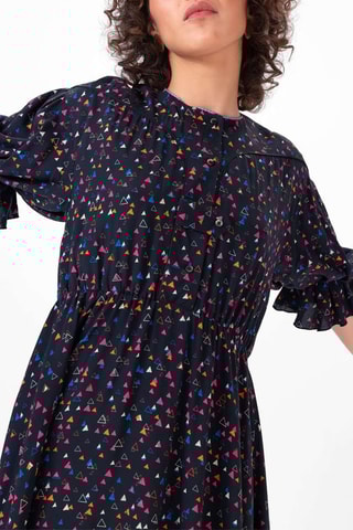 Vestido direito Preto e rosa