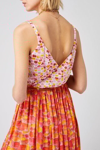 Vestido estilo patinadora 
Laranja