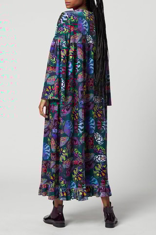 Vestido comprido em veludo 
Azul