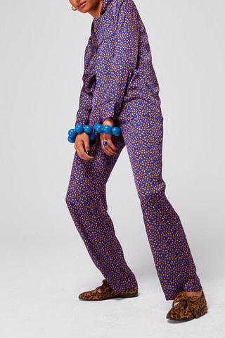 Pijama Azul e laranja