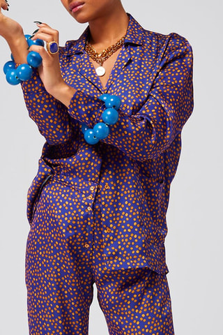 Pijama Azul e laranja
