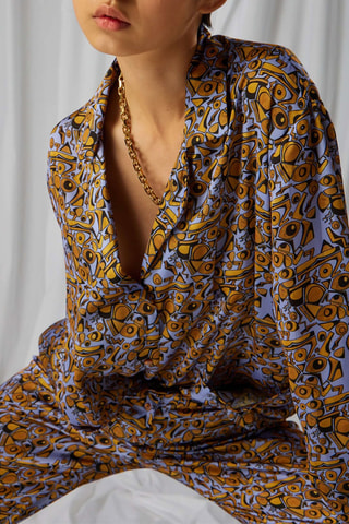 Pijama Ulysse - Camel e lavanda