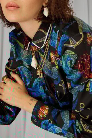 Blusa Azul e preto