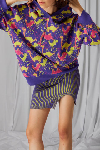 Sweat com capuz Violeta e amarelo