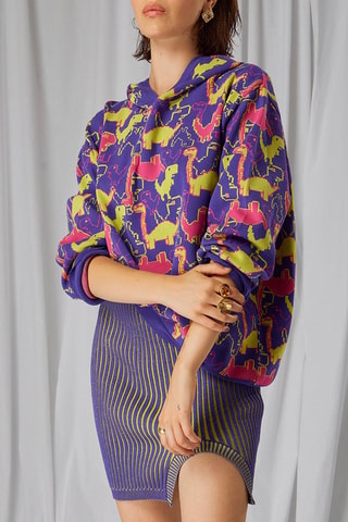 Sweat com capuz Violeta e amarelo
