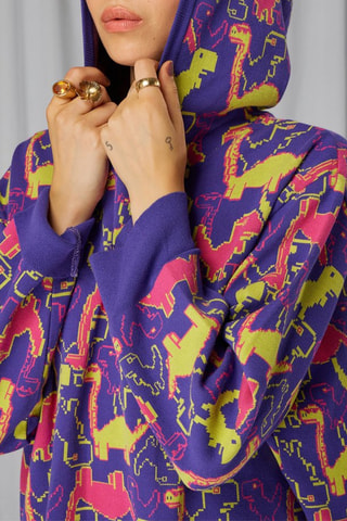 Sweat com capuz Violeta e amarelo
