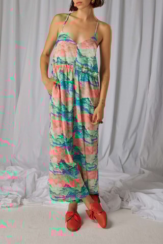 Macacão Lottie - Coral e turquesa
