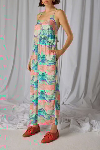 Macacão Lottie - Coral e turquesa