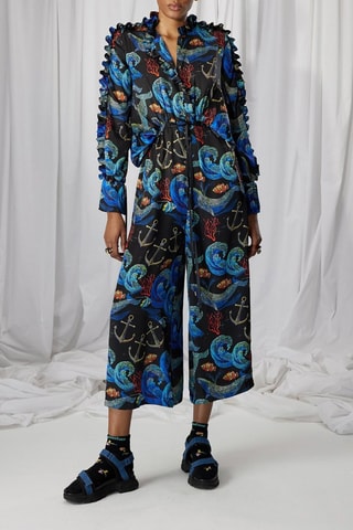 Blusa e calças Azul e preto