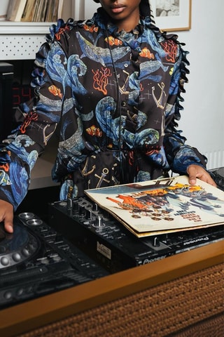 Blusa e calças Azul e preto