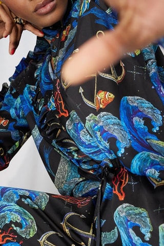 Blusa e calças Azul e preto