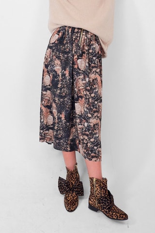 Saia midi Preto e rosa