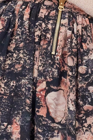 Saia midi Preto e rosa