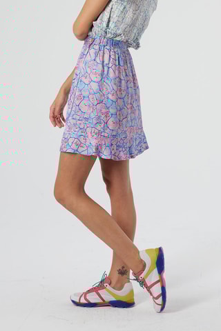 Saia direita Rosa e azul