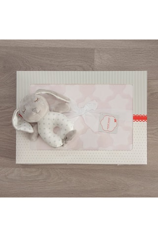 Manta e peluche Estrellas - Rosa e branco - Desde o nascimento - 80 x 110 cm