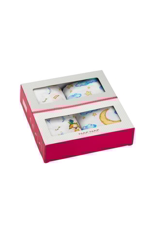 2 fraldas muslin Fox Branco - 120 x 120 cm