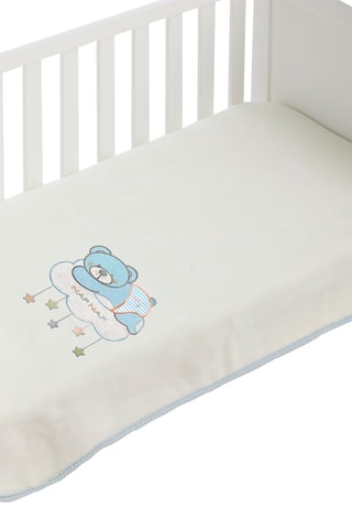 Cobertor Casual - Branco e azul - 80 x 110 cm
