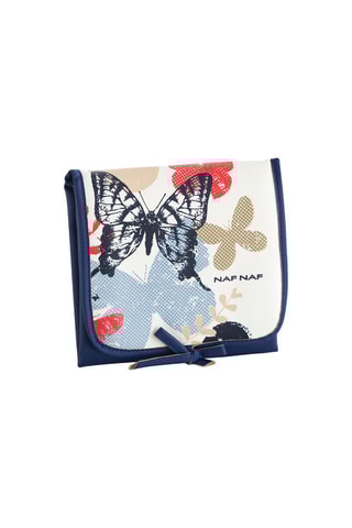 Manta para muda de fraldas Walk Butterfly - Azul e branco - 30 x 20 cm