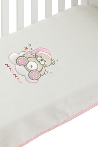 Cobertor Teddy - Branco e rosa - 110 x 140 cm