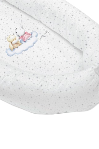 Alcofa multifunções Rabbit & Moon Branco e cinzento - 48 x 90 cm
