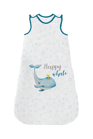 Saco de bebé Happy Whale 
Branco e azul - 90 cm