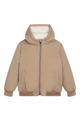 Blouson réversible à capuche - Marron et écru - Boss