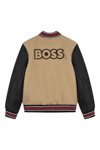 Bomber en laine - Beige et noir - Boss
