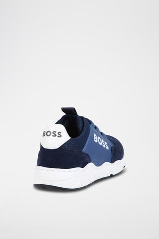 Baskets en cuir - Bleu marine et blanc - Boss