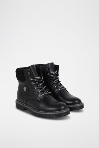 Bottines fourrées en cuir - Noir - Boss