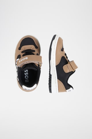 Baskets en cuir - Noir et beige - Boss