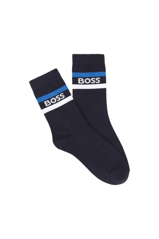 3 paires de chaussettes - Gris chiné, blanc et bleu marine - Boss