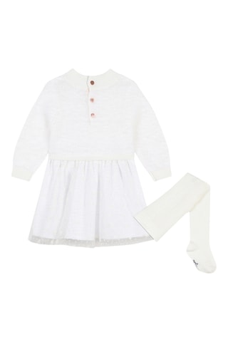 Robe trompe-l'œil et collant - Blanc - Carrément Beau