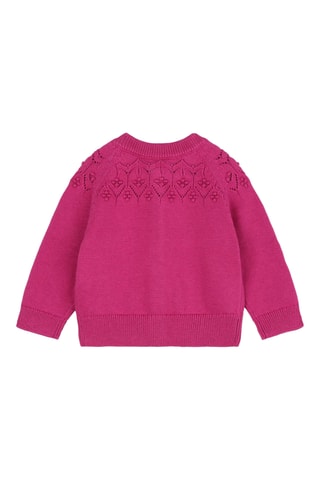 Gilet en coton biologique et laine - Fuchsia - Carrément Beau