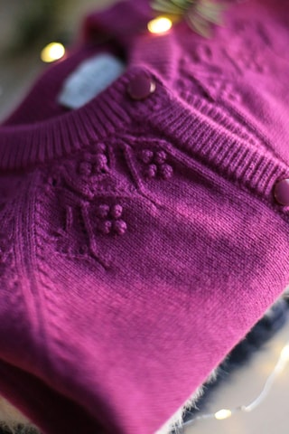 Gilet en coton biologique et laine - Fuchsia - Carrément Beau
