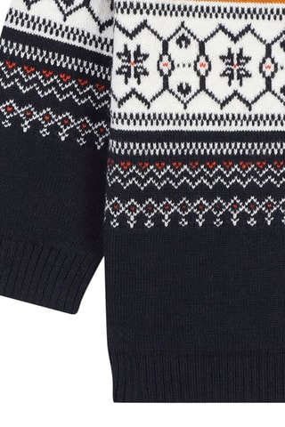 Pull en coton biologique et laine - Noir et orange - Carrément Beau