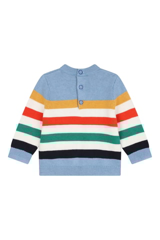 Pull en coton biologique et laine - Ciel et blanc - Carrément Beau