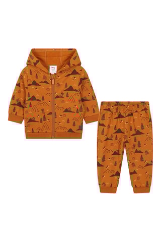 Sweat à capuche et jogging en coton biologique - Orange - Carrément Beau