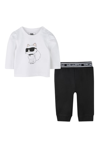 T-shirt et jogging en coton biologique - Blanc et noir - Karl Lagerfeld