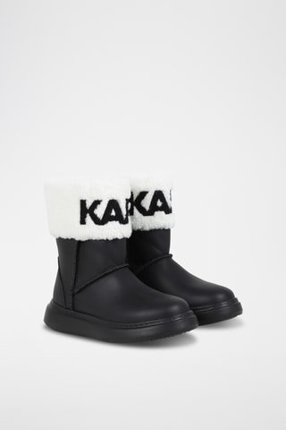 Bottines fourrées en cuir - Noir - Karl Lagerfeld