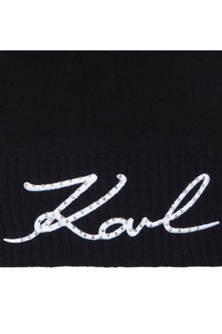 Bonnet à pompon - Noir - Karl Lagerfeld