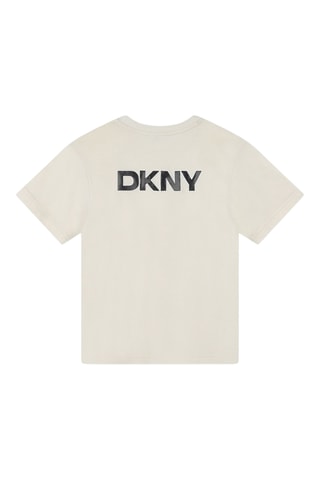 T-shirt en coton biologique - Ecru et noir - DKNY 