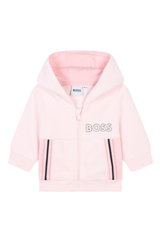 Sweat à capuche et jogging en coton biologique - Rose - Boss